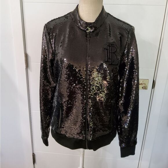 Lauren Ralph Lauren Sequined Bomber Size L - Picture 4 of 16